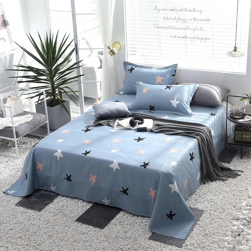 

Fantasy blue stars pattern Bed sheet Pillowcase Duvet Cover Sets 100% Cotton Bedlinen king twin Full Size Bedding Set Pillowcase