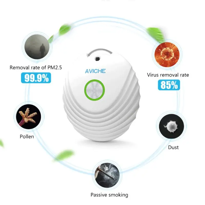 

Wearable Air Purifier Necklace Mini Portable Air Freshener Ionizer Negative Ion W91F