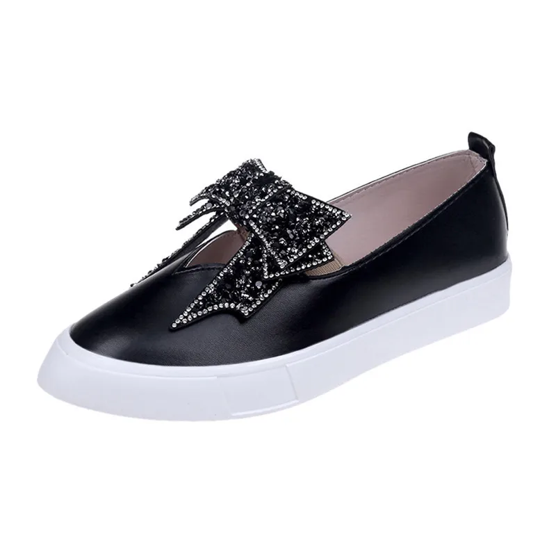 Spring/Autumn The New Casual Women Shoes Fashion Butterfly-knot Slip-On Round Toe Breathable Shallow Summer Solid Concise Flat