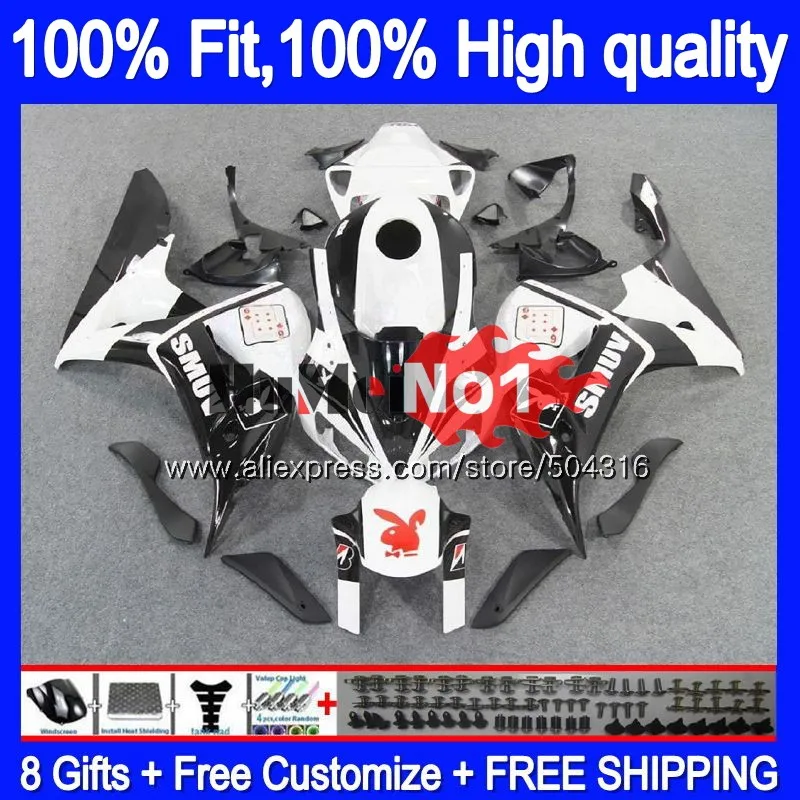 

100% подходит для инъекций для HONDA CBR 1000 RR CBR 1000RR 1000CC Белый Черный 50MC.52 CBR1000 RR CBR1000RR 2006 2007 06 07 OEM обтекатели