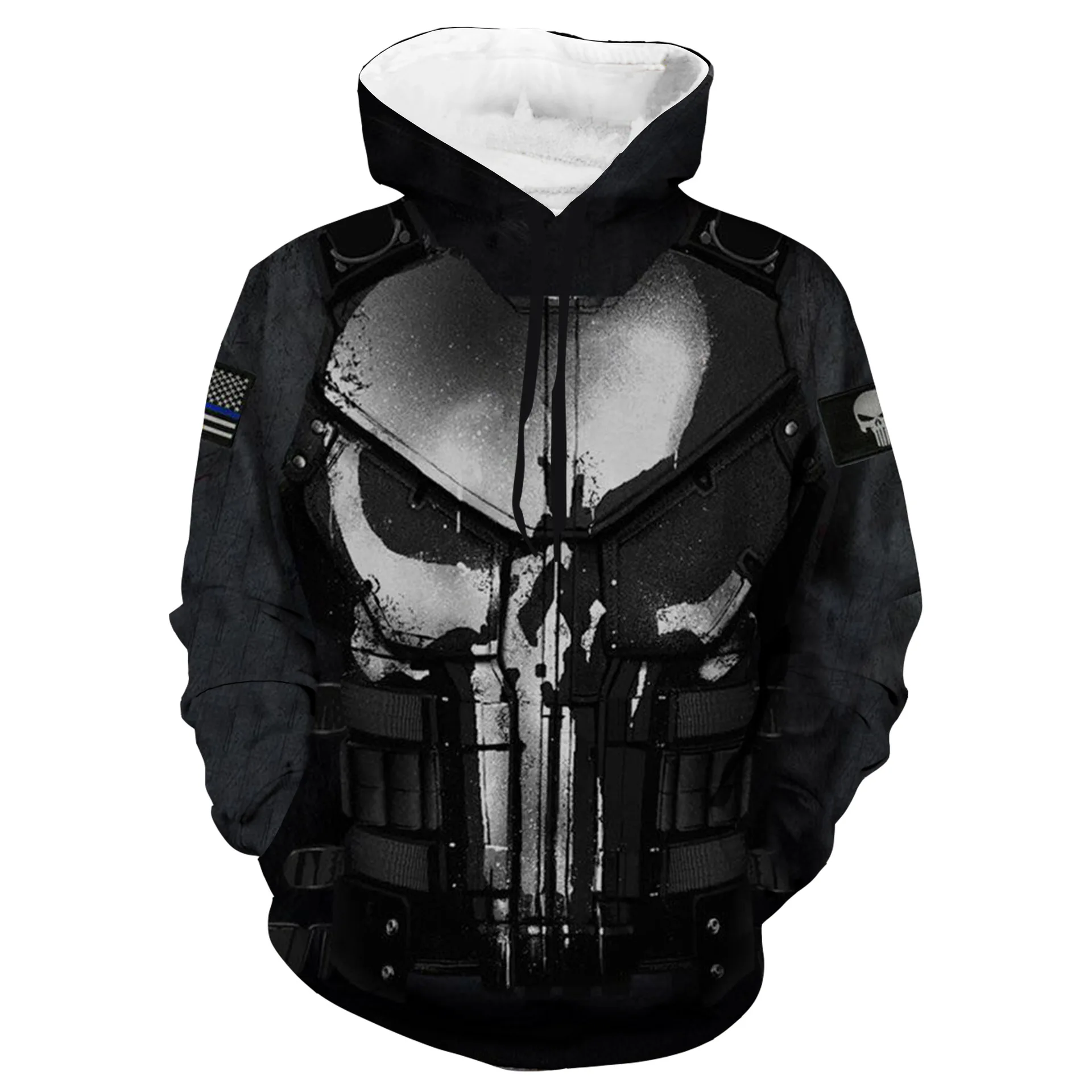 Hoodies 11 Череп Каратель Косплей Толстовка Топ пальто мужской спортивный костюм на молнии для мальчика Каратель костюм на Хэллоуин Каратель худи с черепом - Цвет: Hoodies 11