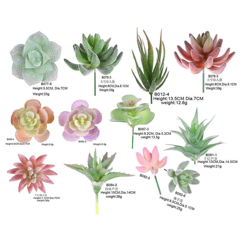 12 шт смешанные Искусственные суккуленты растения поддельные мини бонсай Плант
