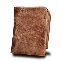 stylish genuine leather bifold wallets for men slim purse credit cards holder large mens wallet with rfid blocking id window