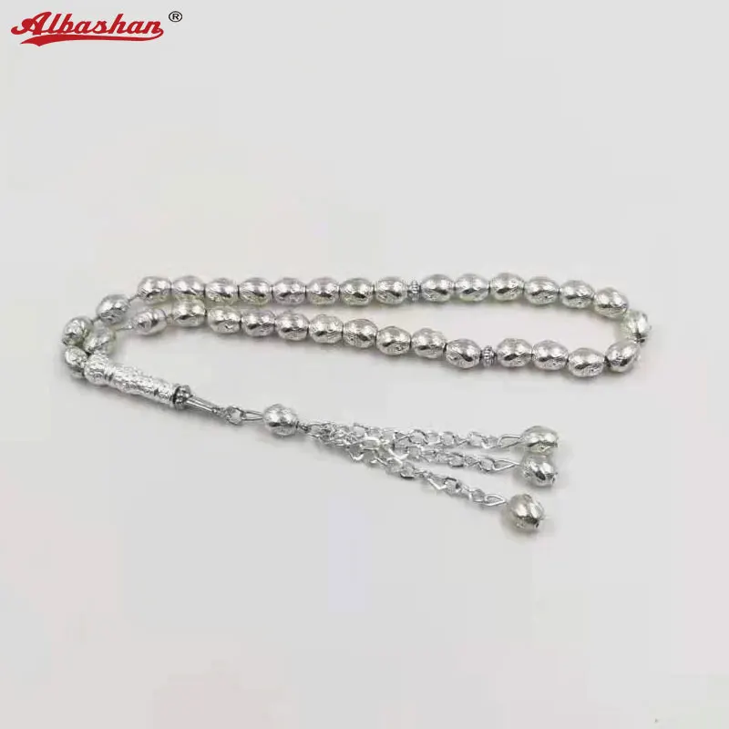 

Tasbih Metal silvers Color Stars and moon beads muslim Rosary 33paryer beads bracelet islamic gift turky Style Jewelry