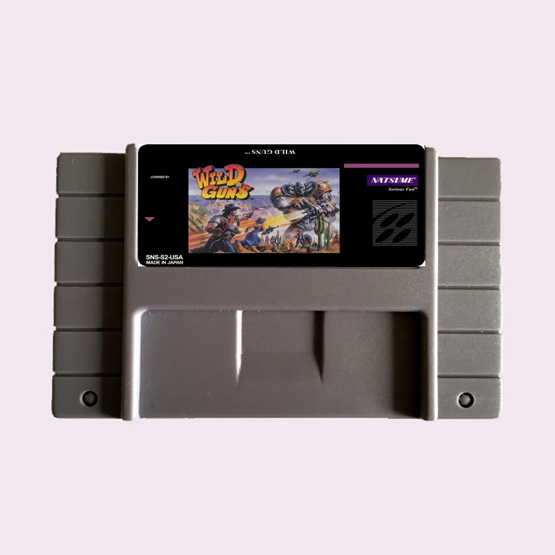 Высокое качество 16 бит Wild Guns NTSC большой серый карточная игра для США Версия игры