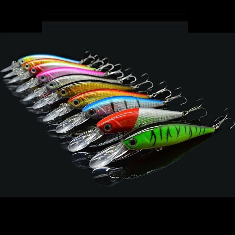 

10pcs Minnow 10.5CM 9.5G 6# Hooks Hard Plastic Fishing Lures Hooks Crankbait