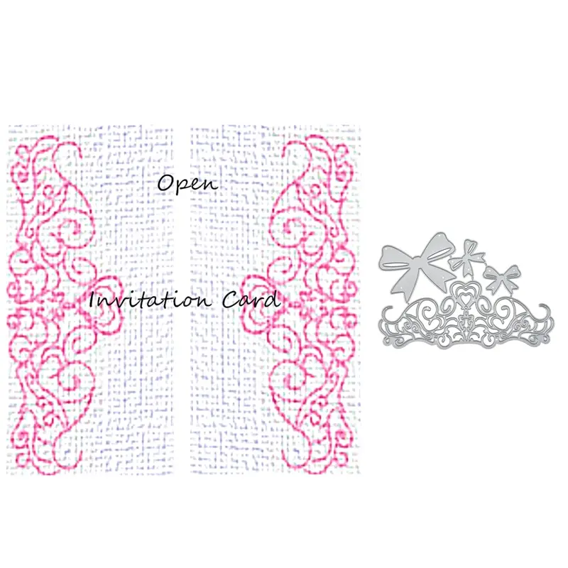 InLoveArts кружевные края форма короны металлические штампы бант трафареты для