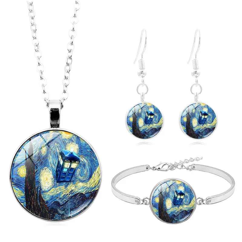 2020 Горячая продажа ювелирный набор ручной работы с изображением ТАРДИСа из