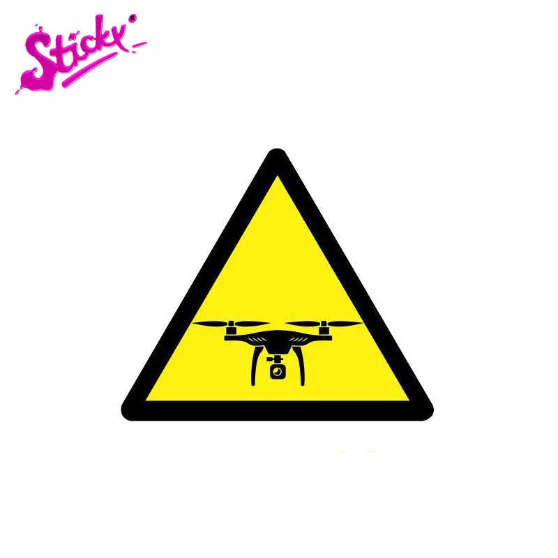 

STICKY Warning Car Sticker Caution Drones Reflective Waterproof Sunscreen Car Sticker Decal Decor Vinyl Sticker