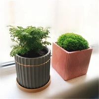 handmade concrete planter vase mold 3d cement square round pen holder flower pot silicone pot molds