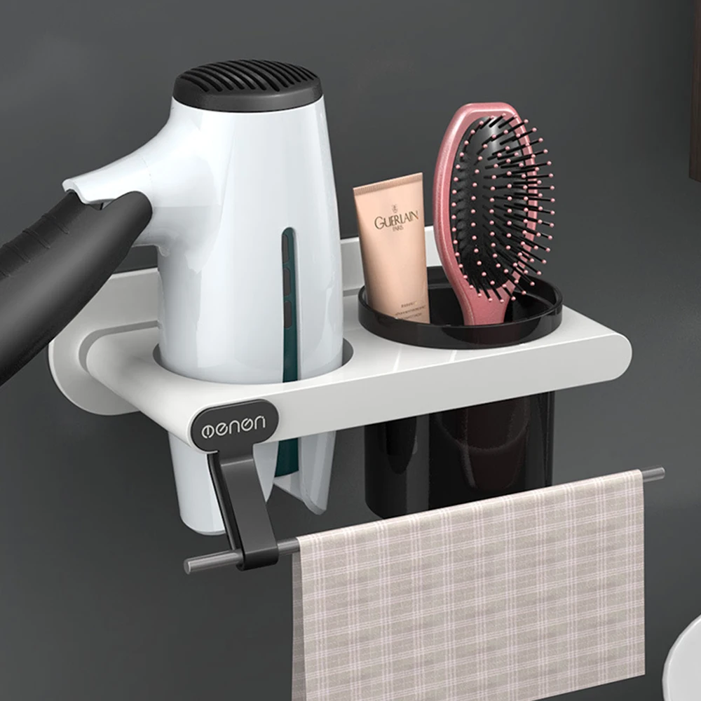 Настенный держатель для сушилки полка-органайзер сушки волос в ванную комнату |