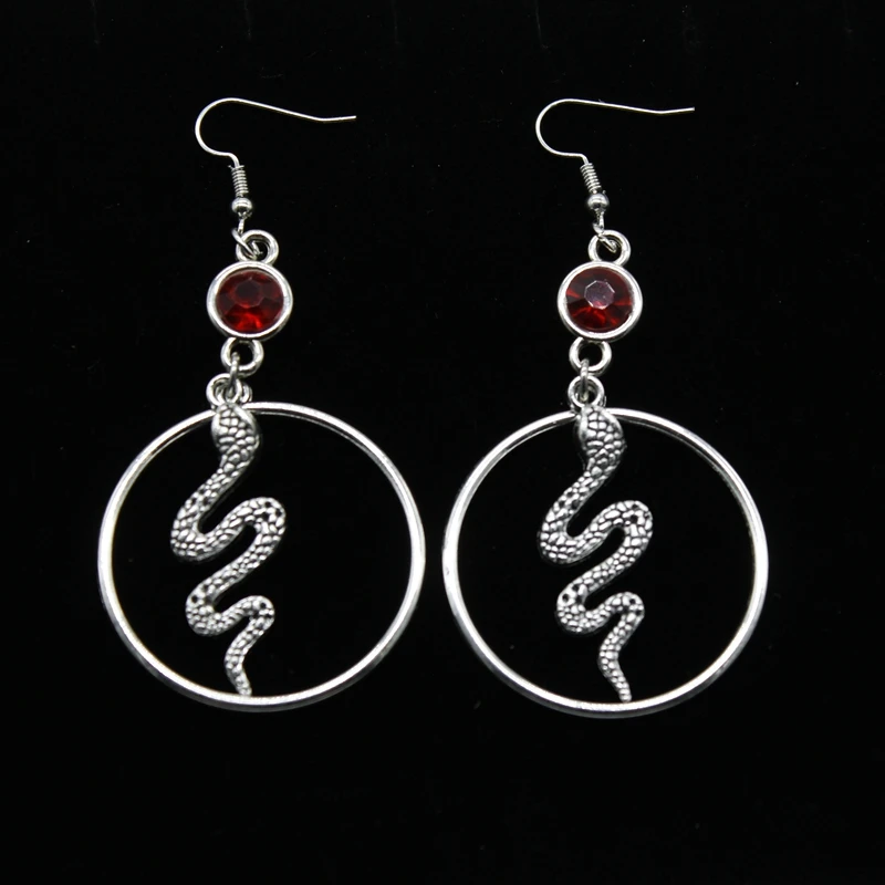 

New Exquisite Little Snake Pendant Punk Round Earrings Fashion Snake Earrings, Feminine Charm Round Birthstone Earrings