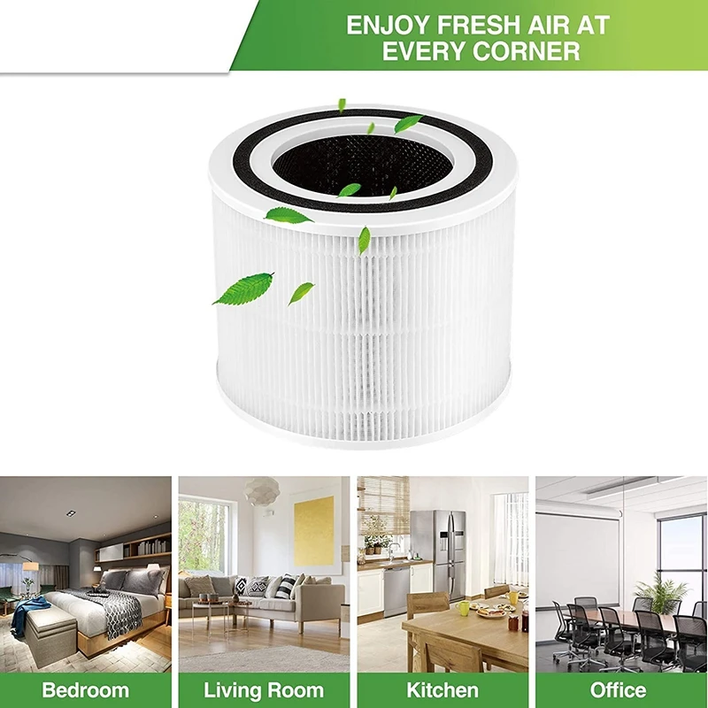 

True HEPA Filter for LEVOIT Core 300 and Core P35,True HEPA with Activated Carbon Filter for Levoit LV-H132 Air Purifier