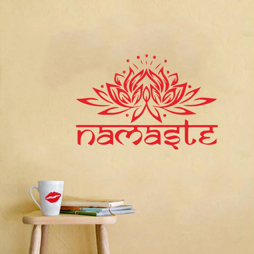 new fashion Indian Religion Namaste Lotus Living Room Bedroom Wallpapers Decals Home Decors Indian& Lotus Design stickers