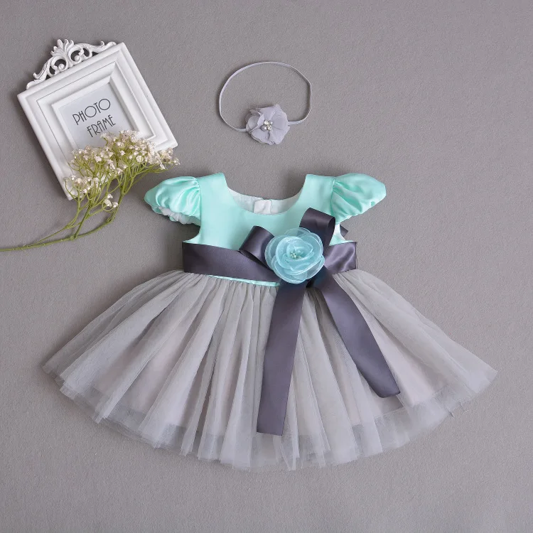 Dress Headband Платье для маленьких девочек; Одежда для маленьких детей; нарядная одежда для дня рождения; От 0 до 2 лет повязка на голову; комплект одежды на крестины; одежда принцессы для новорожденных - Цвет: Dress Headband