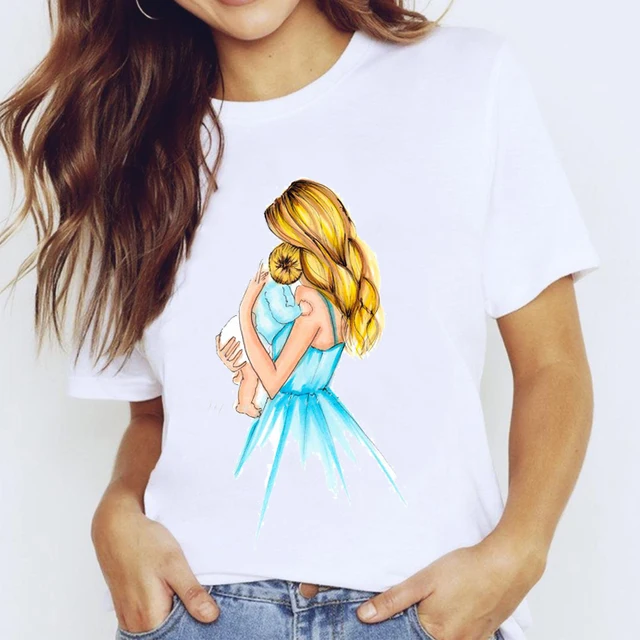 T-shirts Top for Women Cartoon Girl Printing Love Mama Mom 90s Clothing  Print Lady Graphic T Shirt Ladies Female Tee T-Shirt - купить по выгодной  цене | AliExpress