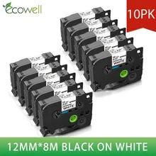 Этикетки Ecowell 10PK 12 мм черный на белом 231 совместимы с 131 431 531 631 731