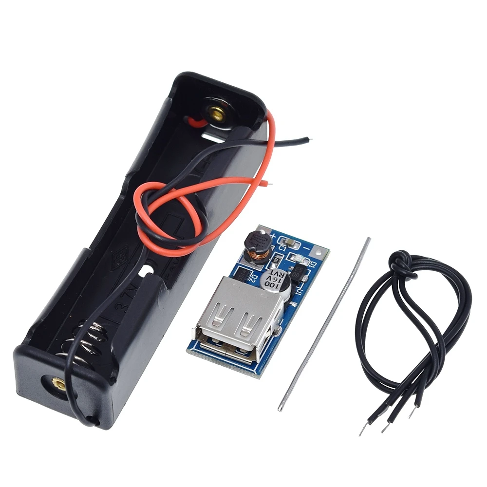 5V 1A 18650 TP4056 модуль зарядного устройства литиевой батареи DIY KIT+ 1X18650 чехол для аккумулятора+ 5V 600MA USB Мобильная плата повышения мощности