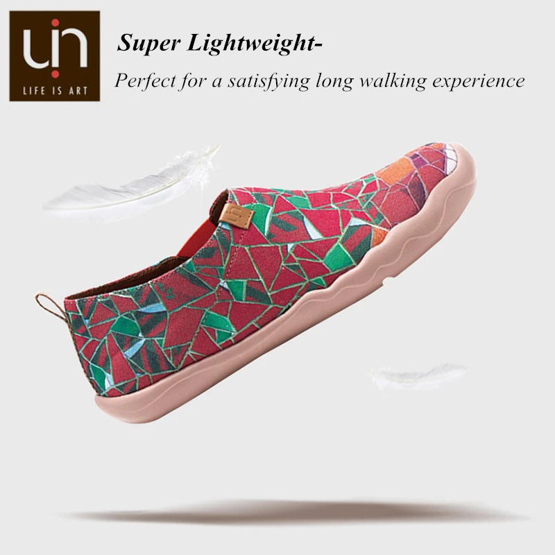 UIN Женская Повседневная парусиновая обувь с декоративным витражным стеклом