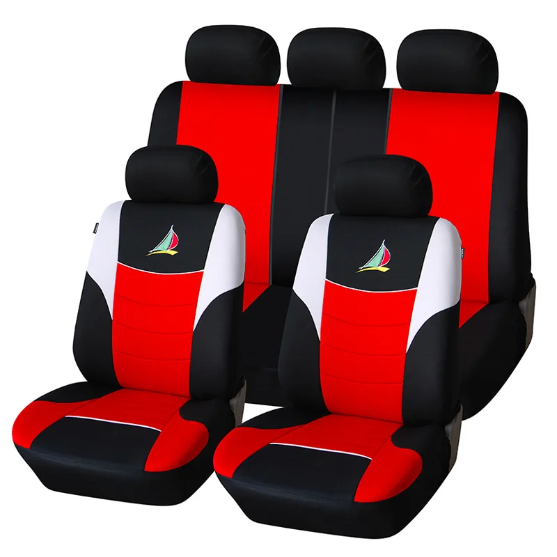seat covers red AUTOYOUTH чехлы для сидений автомобиля парусник с вышивкой модный стиль полный набор авто аксессуары для интерьера авто защита сиденья - Название цвета: seat covers red
