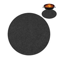 round grill deck pad mat fireproof barbecue oven floor mat for outdoor camping backyard floor protective rug practical tool
