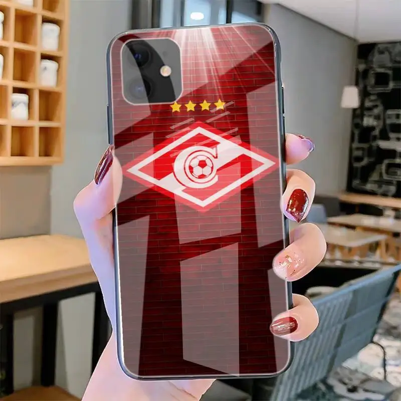 

Russian Spartak Moscow Football Phone Cases Tempered Glass For Iphone6plus 6S 7 7plus 8 X XS XSmax XR 11 12 Pro Max 12mini