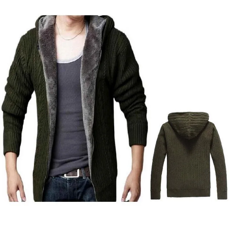 Зимний свитер пальто мужские шерстяные кардиганы бархатный жилет с длинным