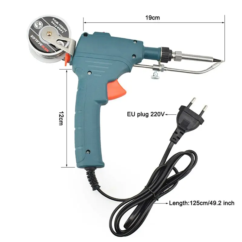 

Eu Plug 220V 60W Hand-Held Internal Heating Soldering Iron Automatically Send Tin With Power Switch Welding Repair Tool Black