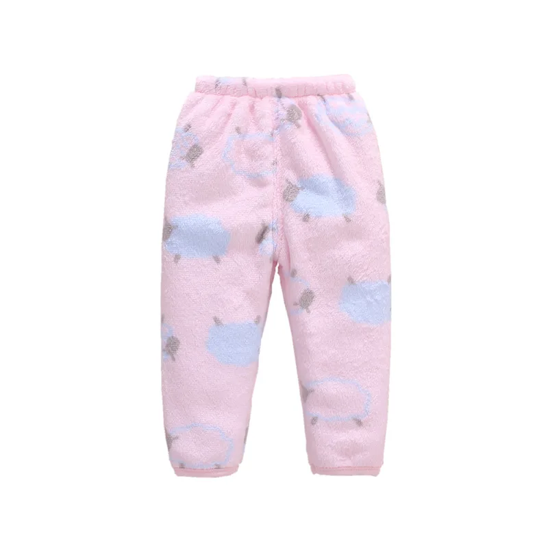 Детские длинные штаны из кораллового флиса Утепленные Фланелевые для младенцев