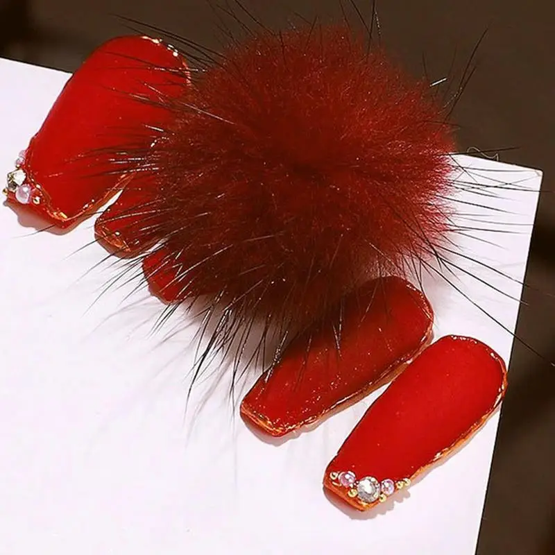 

3D Nail Art Decorations Detachable Magnetic Hair Ball Cute Artific Nail Polish Glue DIY Manicure Plush