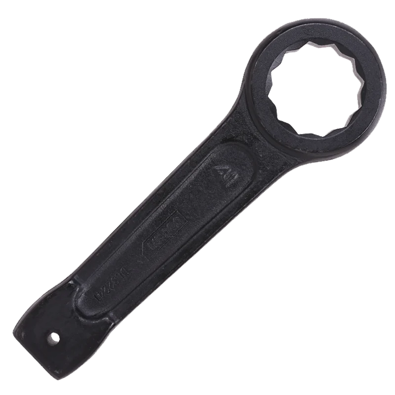 Strong knock ring wrench Heavy straight handle knock ring wrench Industrial thickened large single head ring wrench set knock ri