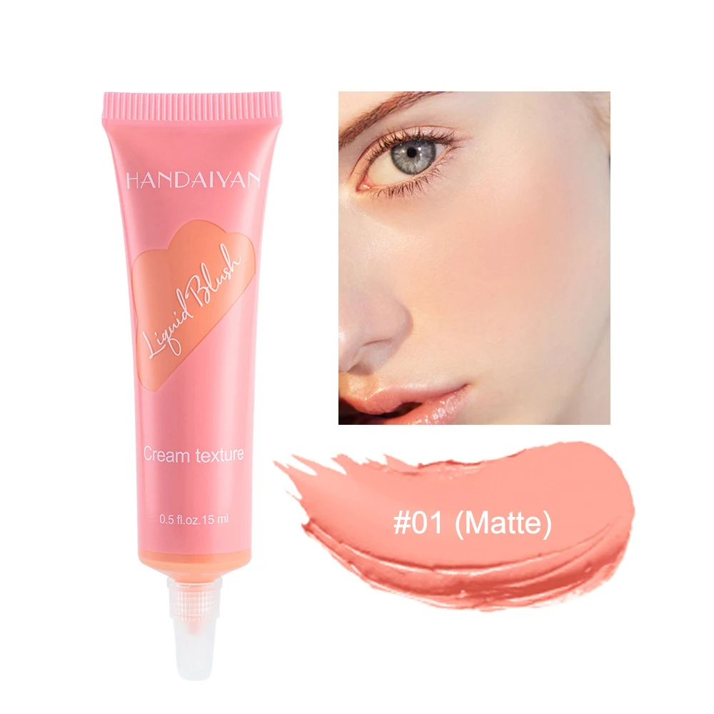 

New Pink Hose Liquid Blush Moisturizing Capacity Brightening Color Natural Matte Pearlescent Nude Makeup Blush Makeup Tool