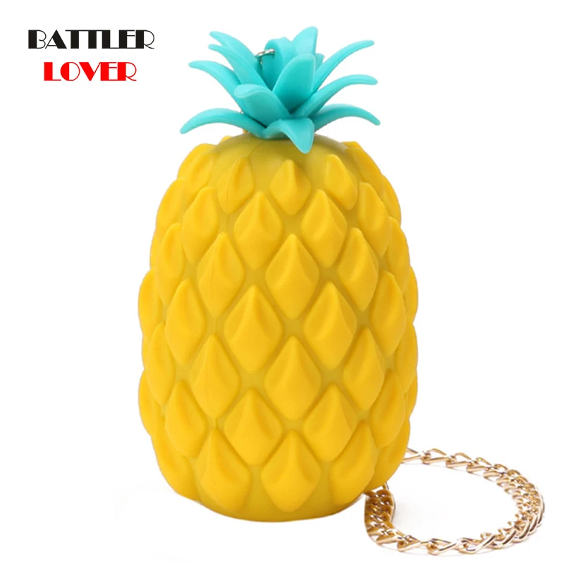 

Women Pineapple Handbags Designer Female Jelly Shoulder Bags Ladies Fashion Clutches Bag Chain Children Mini Purse Borsa Donna