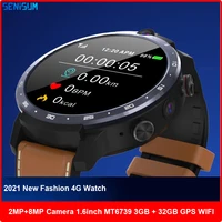 4g smart watch men mt6739 quadcore long standby gps phone call watch heart rate monitor 2m8mp camera google download smartwatch