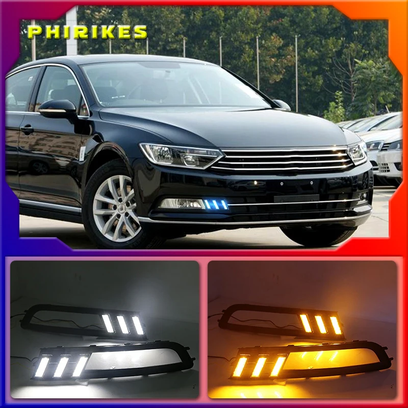 

2 шт. для VW Magotan 2017-2019 светодиодный DRL для Magotan светодиодный Противотуманные фары светильник Высокая яркость руководство светодиодный дневные ходовые огни