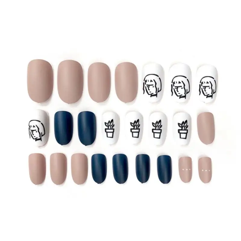 24 шт матовые накладные ногти кончик гроб плоские искусственные кончики