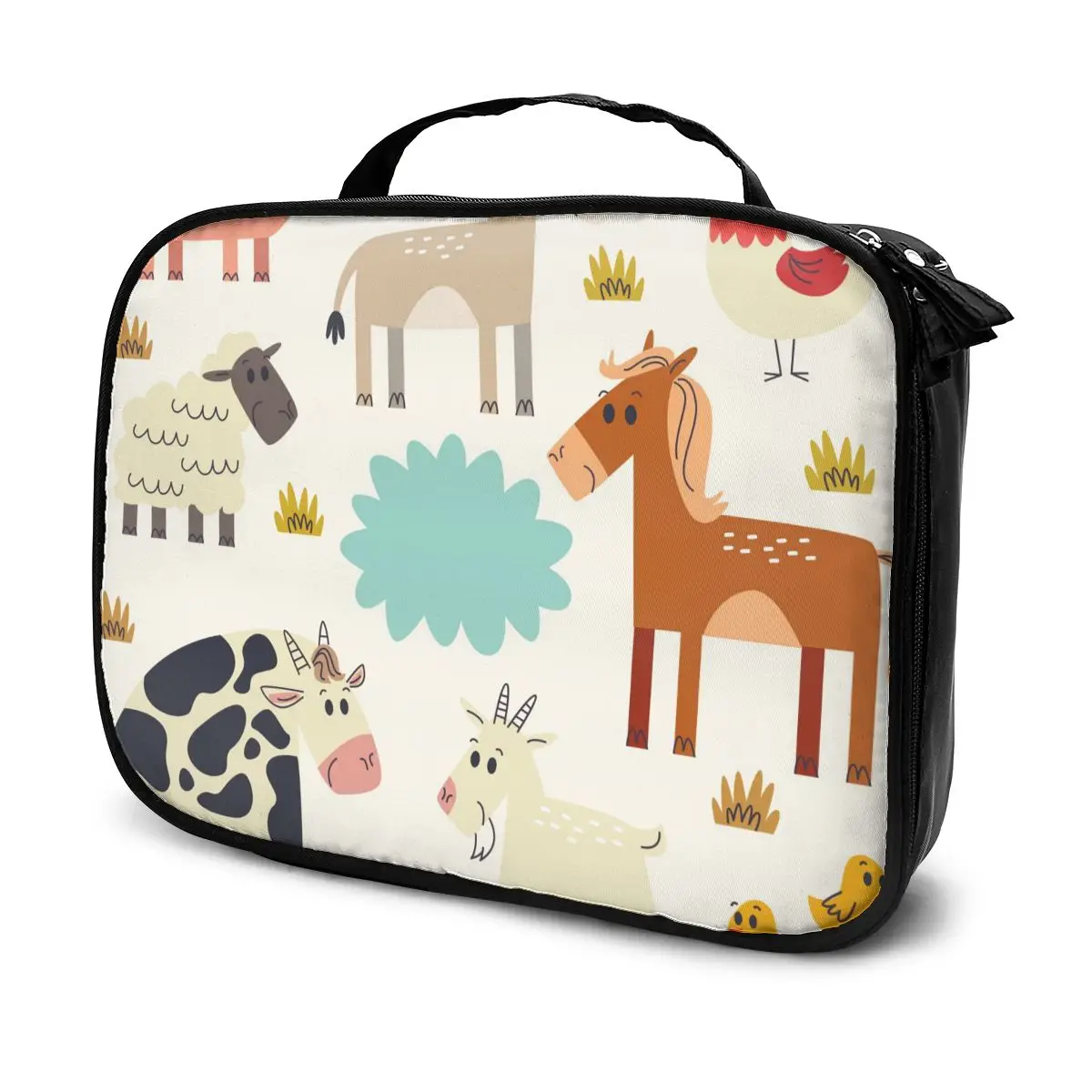 

Women Cosmetic Bag Farm Animal Collection Make Up Organizer Bag Travel Cosmetic Case for Female Storage Toiletry Bag