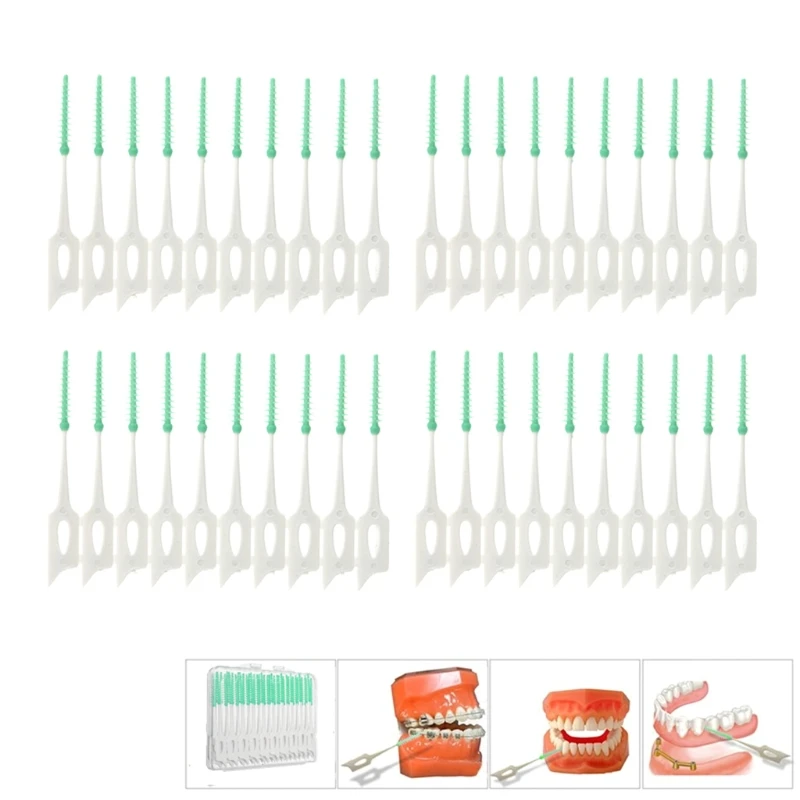 

20/40Pcs Adults Interdental Brushes Clean Between Teeth Floss Brushes Toothpick ToothBrush Dental Oral Care Tool Dental Floss