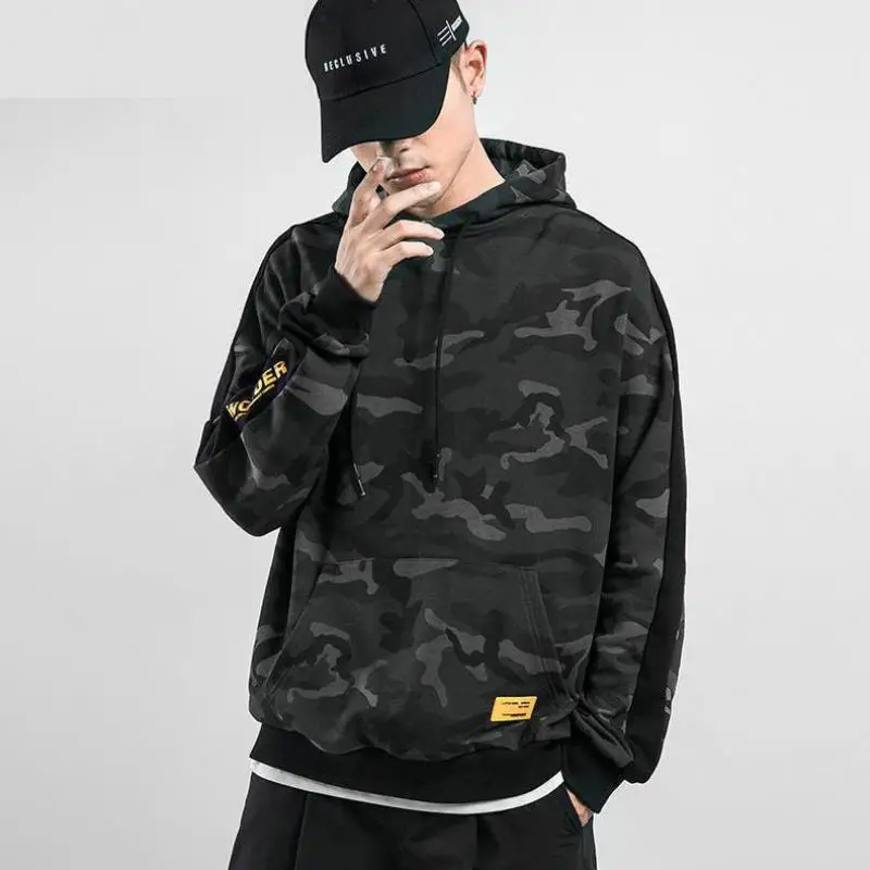 Толстовки с капюшоном в стиле хип хоп отложным воротником уличная кофта