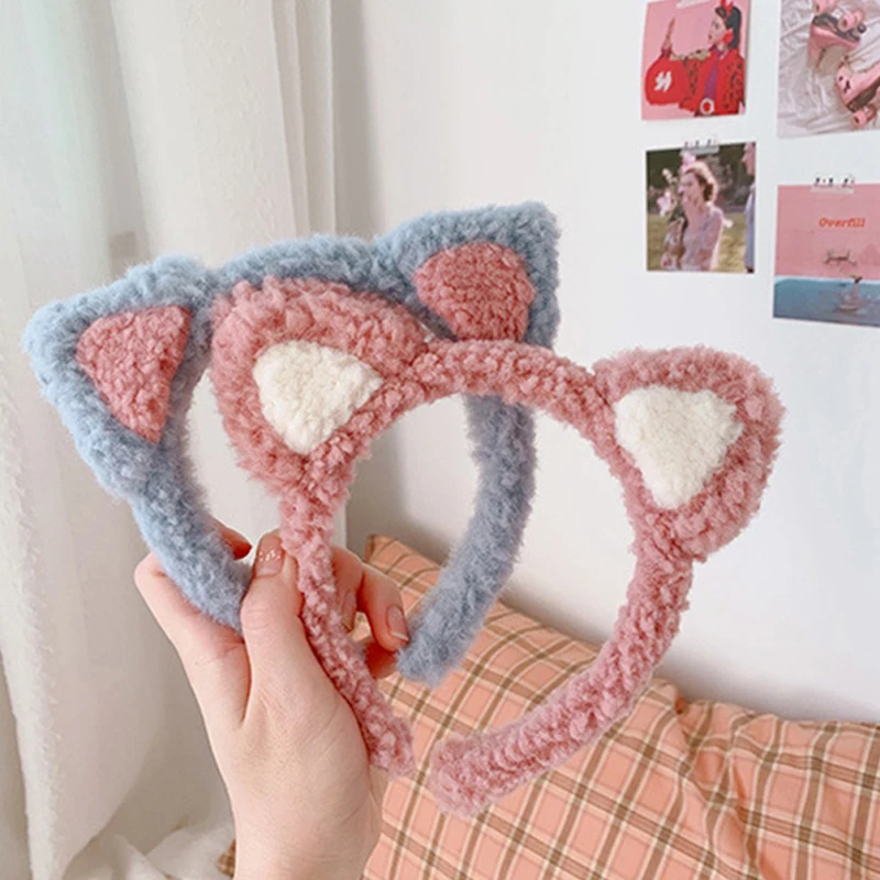 

Hairband Hair Accessories Fresh And Lovely Cat Ears Hairband Cartoon Wash Face Hairband Sweet Plush Hairband Fashion