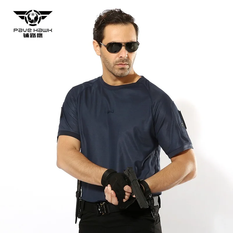 Футболка Мужская/Женская быстросохнущая тактическая рубашка из полиэстера с