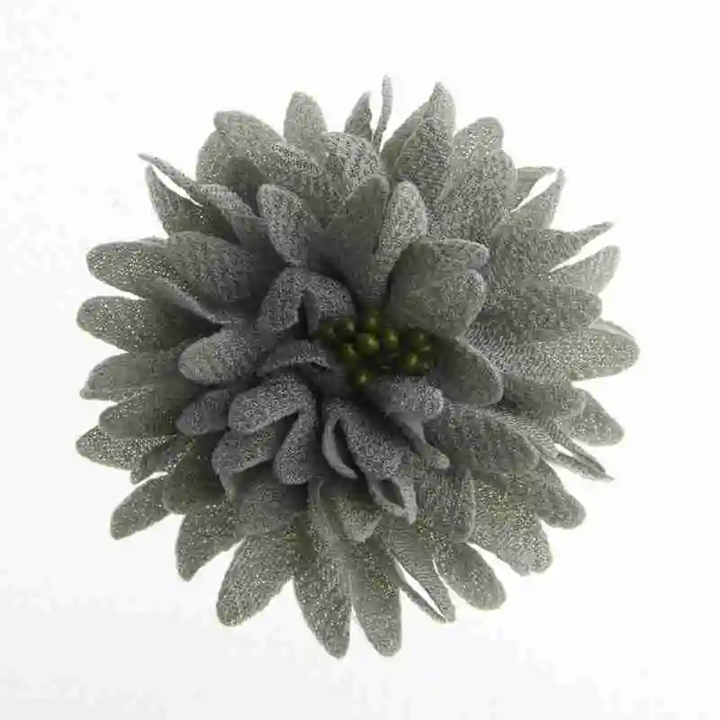 Green 50 шт. 7,5 см " модная кружевная ткань цветы для бутика повязки шифоновые головные уборы Свадебные украшения для волос без бантов - Цвет: Green