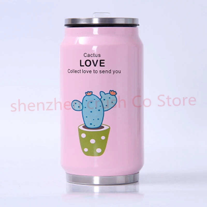 Милая растительная соломинка с узором Термокружка Из Нержавеющей Стали термосы