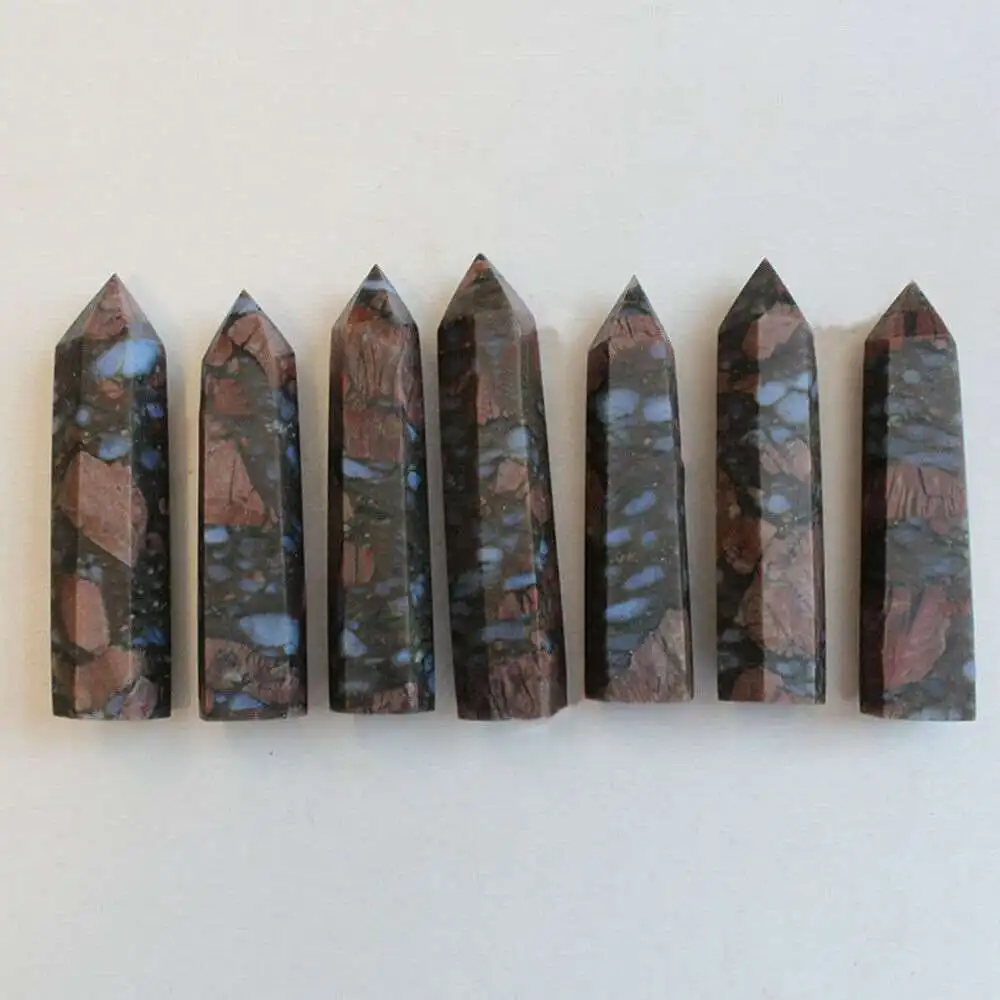 

1x Natural Blue Amphibole Crystal Column Rough Stone Ornaments