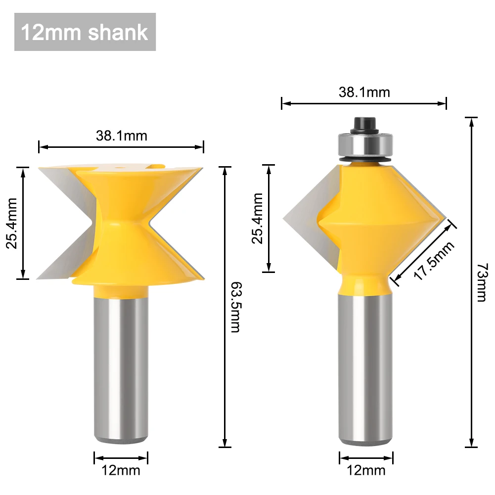 

Набор фрез JGZUI 2 шт., пазовые насадки 12 мм, 90 градусов