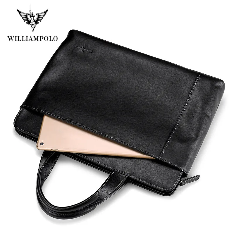 Портфель WILLIAMPOLO мужской для ноутбука саквояж кросс-боди из натуральной воловьей