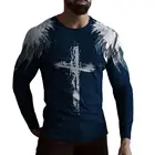 Мужская Повседневная футболка оверсайз, универсальная уличная футболка с длинным рукавом, Базовая рубашка для отдыха, весна-осень 2021