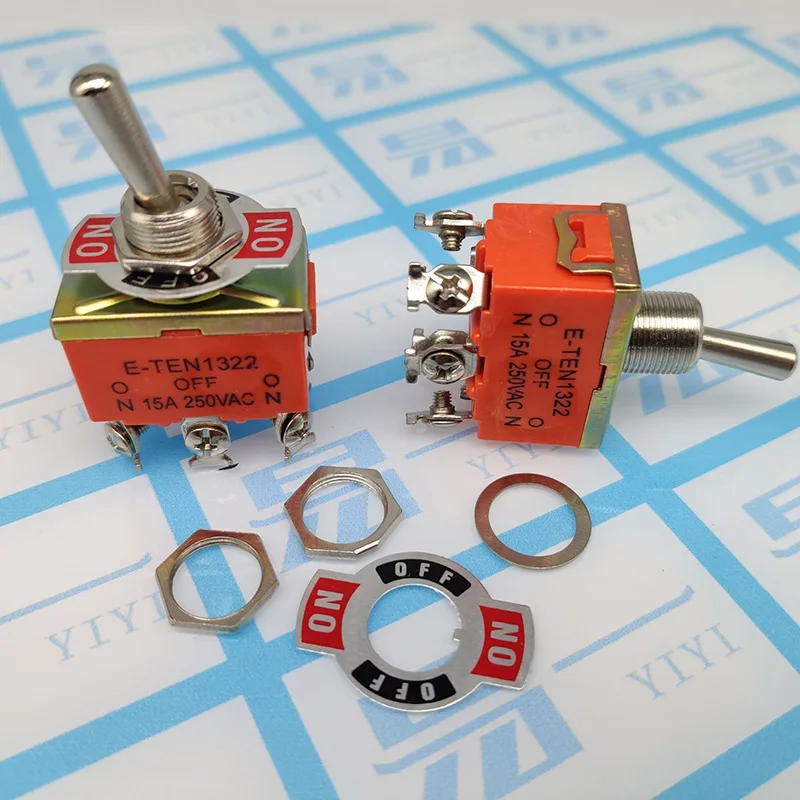 High Quality 1pcs E-TEN1322 15A/250V DPDT 3 Position 6 Pin Waterproof On--On Miniature Toggle Orange | Обустройство дома
