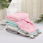 Детское Пончо банное полотенце Toalla бархатное 90*90 см флисовое полотенце с капюшоном для младенцев одеяло для новорожденных полотенце с капюшоном детский спа-Халат