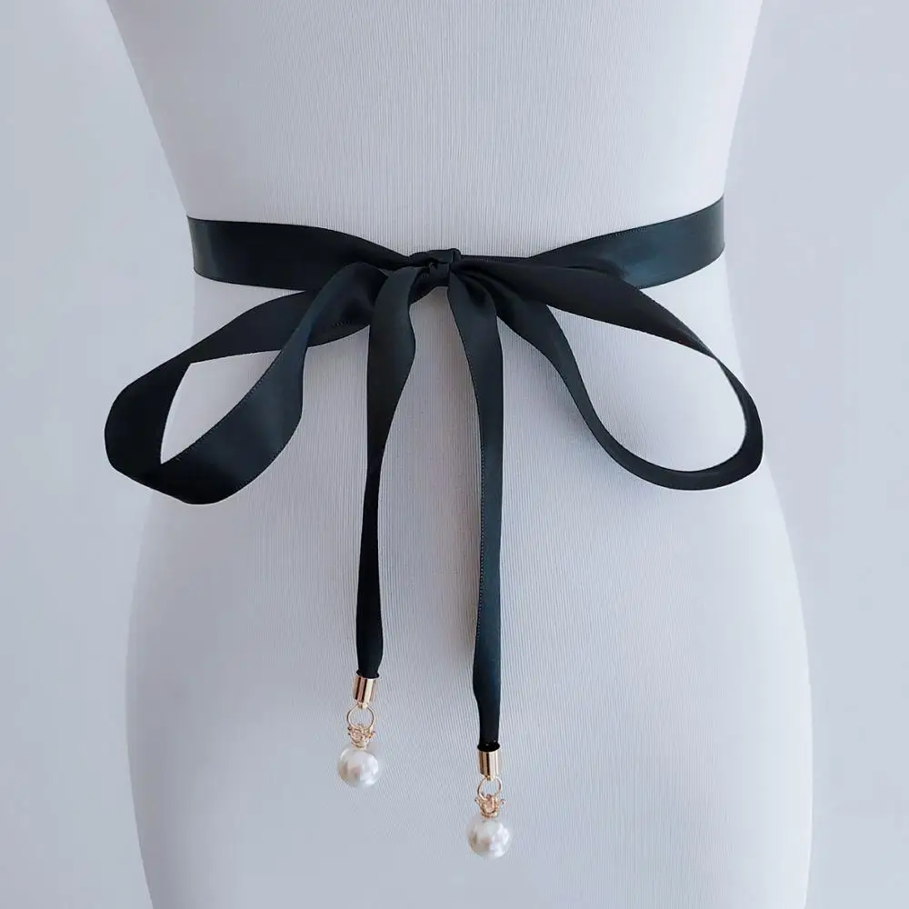 Женский ремень для невесты LzL Простой с жемчужной подвеской в виде короны и ленты